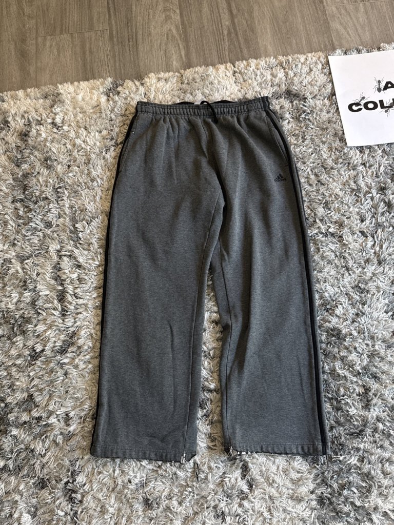 Adidas Gray 00 S Striped Distressed Sweatpants Men Medium M Thrashed Sz Medium
